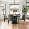 5-Piece Round Dining Table Set, 42'' Black Wood Table and 4 Linen Blend Upholstered Chairs, Modern Kitchen or Apartment Furniture-Maison Boucle - 2 of 4