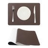 Unique Bargains Kitchen Faux Leather Easy to Clean Placemats 17" x 12" 2 Pcs - 3 of 4
