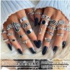 Vintage Silver Knuckle Rings Set for Women, Stackable Joint Finger Rings Retro Midi Rings, Boho Skeleton Skull Snake Heart Chunky Stacking Rings - 2 of 4