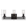 Toltec Lighting Belmont 3 - Light Vanity in  Matte Black with 2.5" Clear Bubble Shade - 2 of 2
