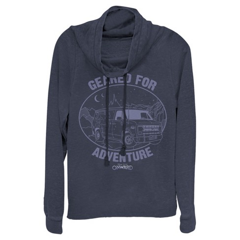 Juniors Womens Onward Geared for Adventure Night Cowl Neck Sweatshirt - image 1 of 3