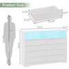 Dresser for Bedroom Deep Drawers, 55 Inch Tall Wooden Bedroom Dressers with Power Outlet and Led Lights - 3 of 4