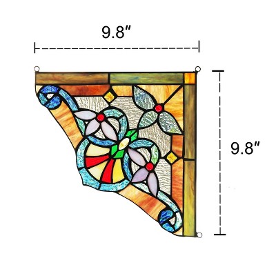 Anelisa Victorian Tiffany-Glass Abstract Window Panel with Copper Foil