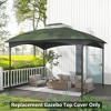 Outsunny 10' x 12' Gazebo Canopy Replacement, 2-Tier Outdoor Gazebo Cover Top Roof with Drainage Holes for 84C-210 Series (TOP ONLY), Green - 2 of 4