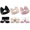 Hudson Baby Infant Girl 12Pc Headband and Socks Giftset, Taupe Pink, One Size - 2 of 2