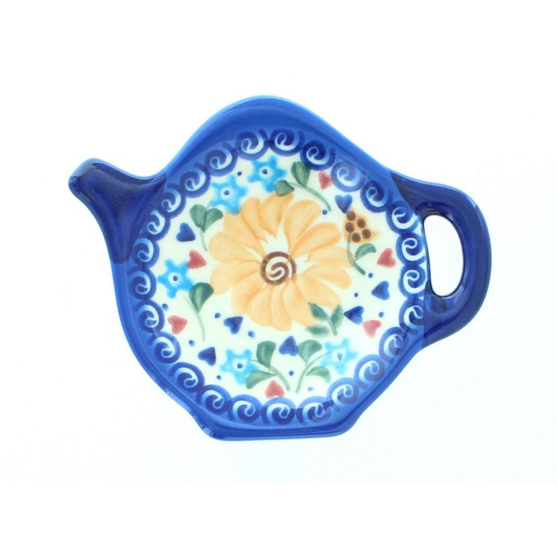 Blue Rose Polish Pottery 324 Vena Tea Bag Holder, 2 of 3