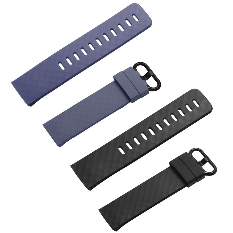 2 Pack Insten Silicone Watch Band Compatible with Fitbit Charge 3, Charge 3 SE, Charge 4, Charge 4 SE, Fitness Tracker Replacement Bands, Black+Gray, 4 of 10