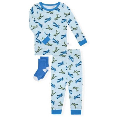 Sleep On It Infant & Toddler Boys 2-Piece Super Soft Jersey Snug-Fit Pajama Set with Matching Socks