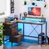Reversible L Shaped Desk with Power Outlet and 3 Drawer, Computer Desk with Led Lights, Home Office Desk with Monitor Stand,Study Writing Gaming Desk - 3 of 4