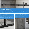 Shower door,made of stainless steel and transparent tempered glass,with brushed nickel finish,black,for bathrooms - 4 of 4