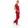 MediChic Women's V-Neck Scrub Set Straight Leg Six Pocket Cargo Scrub Pants with 4-Way Stretch Scrubs Sets - 3 of 4