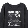 Women's - Marvel - Iron Man Schematic Lightweight French Terry Wide Neck Long Sleeve Shirt - 2 of 4