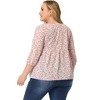 Women's Plus Size 3/4 Sleeve Square Neck Floral Peplum Babydoll Blouses - Agnes Orinda - 4 of 4