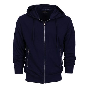 Gioberti Men's Full Zip Up Hoodie with Metal Zipper Pockets - 1 of 4