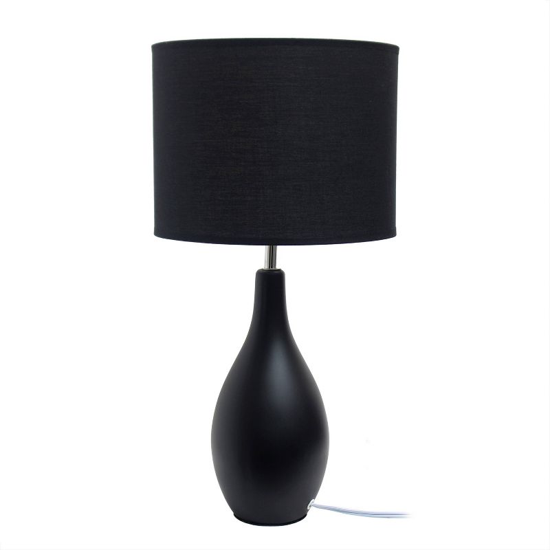 18.11" Traditional Standard Ceramic Dewdrop Table Desk Lamp with Matching Fabric Shade - Creekwood Home, 3 of 10