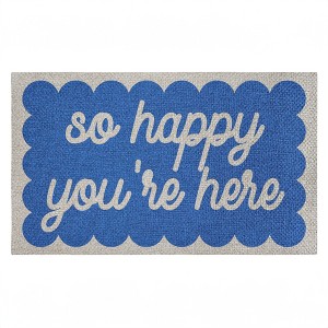 Stupell Industries Hello Blue Greeting Printed Outdoor Imitation Sisal Floor Mat, design by Lil' Rue - 1 of 4