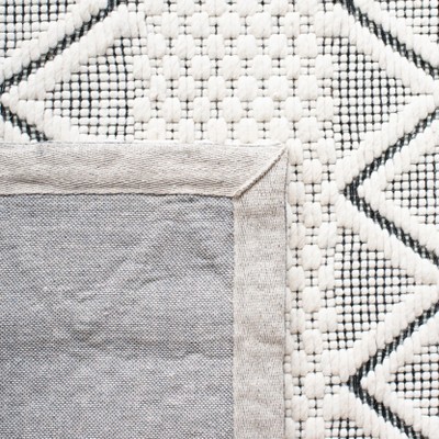 Handmade Black Wool Flat Woven Area Rug, 5' x 8'