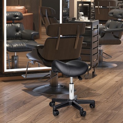 Vynxaria Rolling Saddle Stool - Ergonomic Swivel Chair with Adjustable Height & Wheels