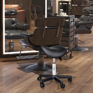 Vynxaria Rolling Saddle Stool - Ergonomic Swivel Chair with Adjustable Height & Wheels - 1 of 4