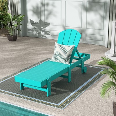 WestinTrends Malibu Adirondack Poly Reclining Chaise Lounge With Wheels