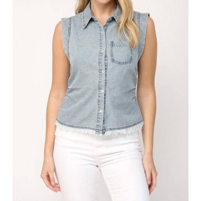 Women's Chambray Sleeveless Shirt - Fate