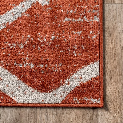 Thigpen Dark Orange Rectangular Synthetic Area Rug