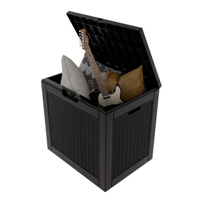 Infurnic Deck Boxes, Portable Storage Box with Waterproof Function for Storage Patio Furniture, Garden Tools, All Weather Use, Black, 22"*21"*17"