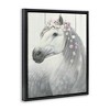 Stupell Industries Spirit Horse with Flowers Floating Frame Canvas Art, Black, 25" x 31" - 2 of 4