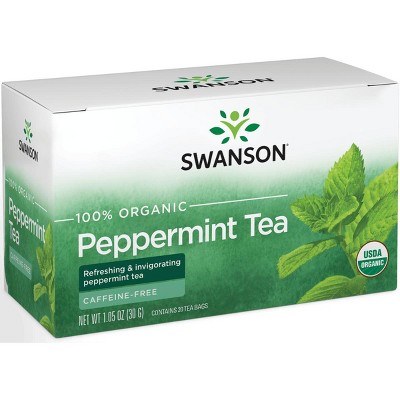 Swanson 100% Organic Peppermint Tea 20 Bags