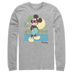 Men's Mickey & Friends Retro Tropical Vacation Long Sleeve Shirt - 1 of 4