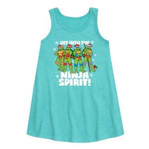 Girls' - Teenage Mutant Ninja Turtles - Get Into The Ninja Spirit Graphic Sleeveless Aline Dress - 1 of 3