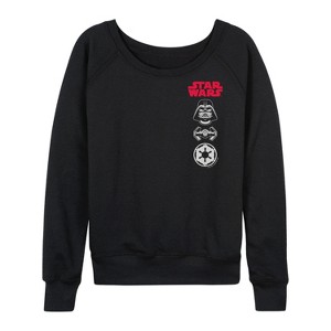 Women's - Star Wars - Darth Vader Icons Lightweight French Terry Wide Neck Long Sleeve Shirt - 1 of 4