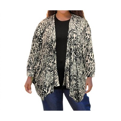 Women's Long Sleeve Draped Cardigan - Plus - On The Plus Side