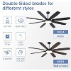 Kviflon 72 Inch Downrod Ceiling Fan with Light ,Remote Control,Dual Side Blades,3CCT LED Lights - 2 of 4