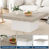 35.4''Square Coffee Table with Led Lights,Modern Coffee Tables with Plug-in 16-Color LED Lights - 4 of 4