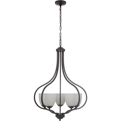 Serene Espresso 2-Light Pendant with Clear Seeded Glass and Polished Nickel
