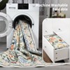 Modern Washable Area Rug for Living Room, Vintage Floral Carpet with Non Slip Backing, Low Pile Stain Resistant Floor Mat for Dorm - 4 of 4
