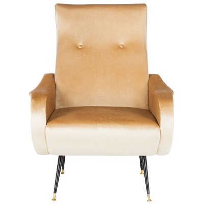 Elicia Mid-Century Armchair - Camel Velvet - Safavieh