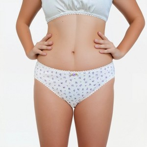 Milanblocks Soft Girl Cotton Panties pointella Cute Floral Pastel Lace Trim Briefs Panty - 1 of 4