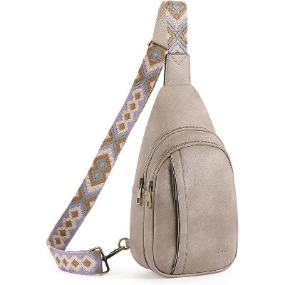 Leather Crossbody Bag for Women & Men, Adjustable Sling Backpack Purse, Multipurpose Daypack