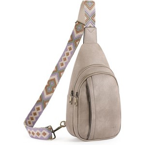 Leather Crossbody Bag for Women & Men, Adjustable Sling Backpack Purse, Multipurpose Daypack - 1 of 4