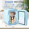 YASHE 4L Skincare Mini Fridge with LED Mirror, Cooler & Warmer, Portable, for Makeup, Cosmetics, Food, Bedroom, Vanity, Office, Car — Blue - 2 of 4