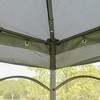 Resenkos Outdoor Garden Gazebo, Sunshade Gazebo Canopy,10' x 10' Double Roof Outdoor Gazebo Canopy Shelter with Netting, Gray - 2 of 4