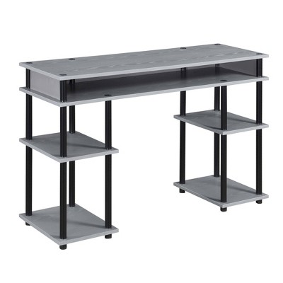 Designs2Go No Tools Student Desk with Shelves Gray/Black - Breighton Home