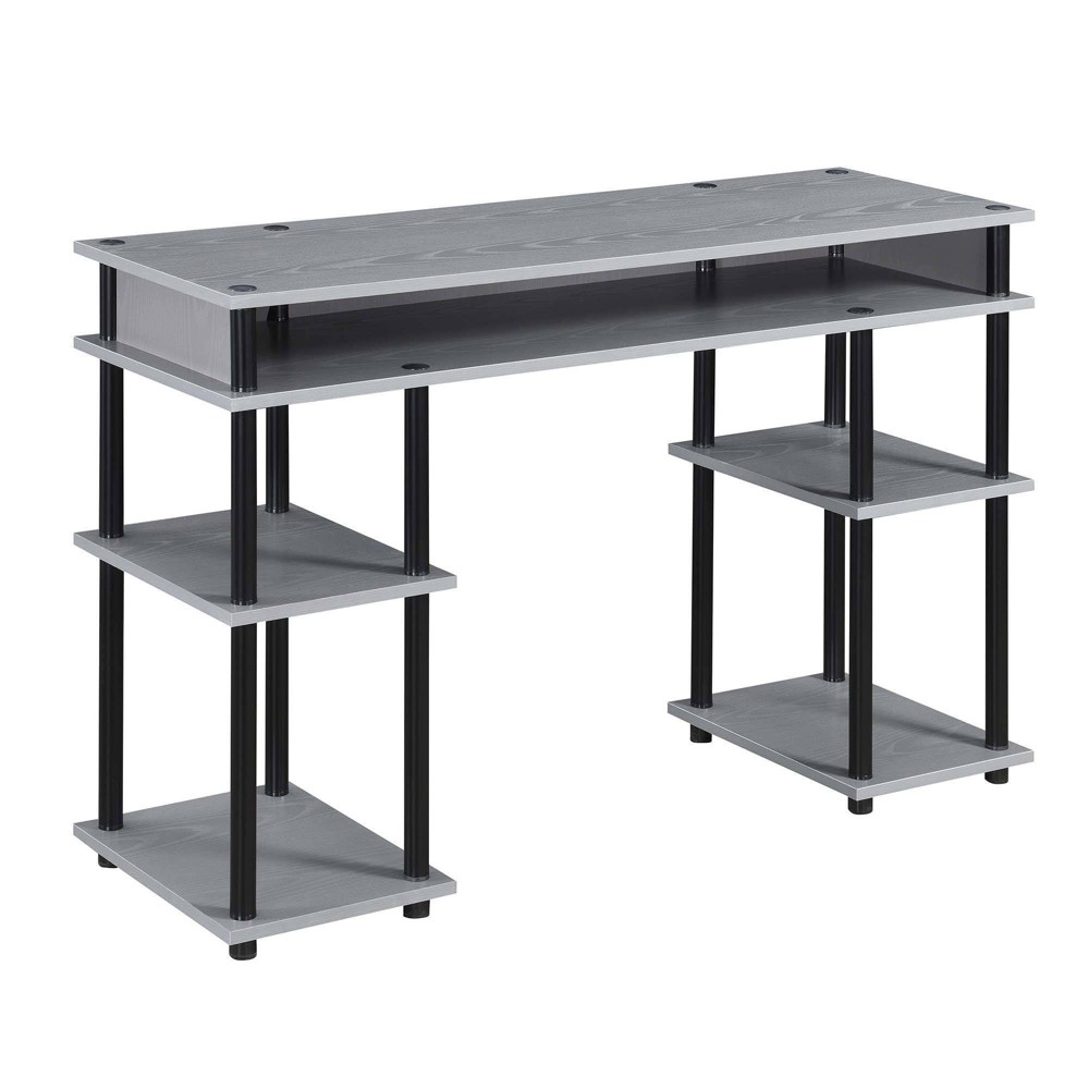 Photos - Office Desk Breighton Home Harmony Office No Tools Writing Desk with Shelves Gray/Blac