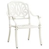 vidaXL Bistro Set Patio Table and Chair Bistro Table Outdoor Cast Aluminum - White 2 - 4 of 4