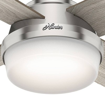 Dempsey 52" Brushed Nickel Low Profile Ceiling Fan with LED Light and Remote