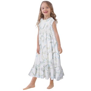 WhizMax Girls Nightgown Dress Princess Lace Sleeveless Pajamas Cute Nightwear Size 10-12 Years Youth Teen Girls - 1 of 4