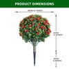 23.6" Artificial Rose Topiary Ball Trees with Ground Spike, UV Resistant Greenery Shrubs with Flowers, Fake Plants with Metal Stakes - 2 of 4