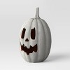 Terracotta Textured Jack O' Lantern Decorative Sculpture - Hyde and EEK! Boutique™ Light Gray - 3 of 3